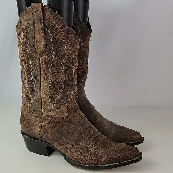 J B Dillon goat leather cowboy boots brown distressed western Men’s 11.5 EE J.B. Dillon | Shoes | J B Dillon Goat Leather Cowboy Boots  main image 3